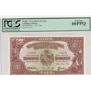 Tonga, 4 Shillings, 1960-66, UNC, p9d