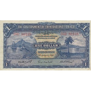 Trinidad & Tobago, 1 Dollar, 1943, VF, p5c