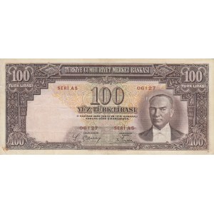Turkey, 100 Lira, 1938, VF, p130, 2. Emission