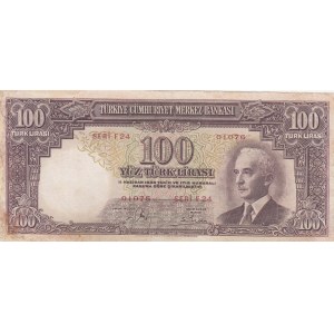 Turkey, 100 Lira, VF, 2. Emission