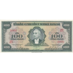 Turkey, 100 Lira, 1947, XF (+), p149, 4. Emission