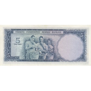 Turkey, 5 Lira, 1961, UNC, p173a, 5. Emission