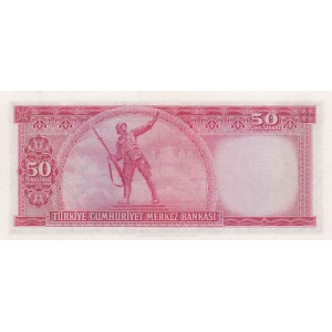 Turkey, 50 Lira, 1956, XF, p164, 5. Emission