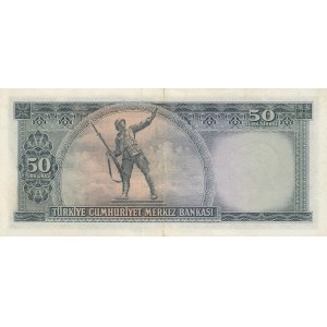 Turkey, 50 Lira, 1957, UNC, p165, 5. Emission