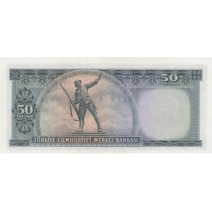 Turkey, 50 Lira, 1957, AUNC, p165, 5. Emission