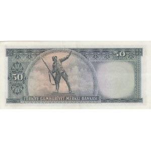 Turkey, 50 Lira, 1957, XF, p165, 5. Emission