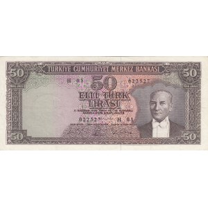 Turkey, 50 Lira, 1964, XF, p175a