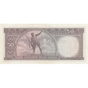 Turkey, 50 Lira, 1971, XF, p187a