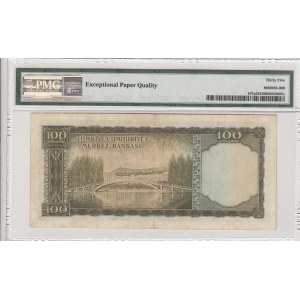 Turkey, 100 Lira, 1952, VF, p167a, 5. Emission