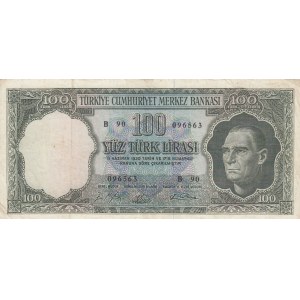 Turkey, 100 Lira, 1964, VF, p177