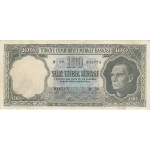 Turkey, 100 Lira, 1964, VF, p177