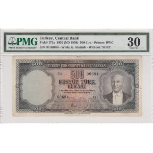 Turkey, 500 Lira, 1959, VF, p171a, 5. Emission