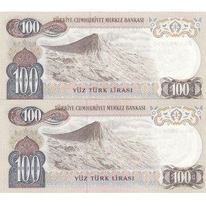 Turkey, 100 Lira, 1979, AUNC, p189, (Total 2 banknotes)