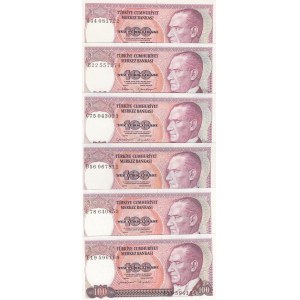 Turkey, 100 Lira, 1983/1984, UNC, p194a/b, (Total 7 banknotes)