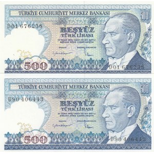 Turkey, 500 Lira, 1984, UNC, p195, (Total 2 banknotes)