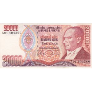 Turkey, 20.000 Lira, 1988, XF, p201, 7. Emission