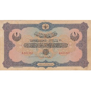 Turkey, Ottoman Empire, 1 Lira, 1915, FINE (+), p69