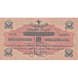 Turkey, Ottoman Empire, 1/2 Lira, 1916, UNC, p89, SPECIMEN