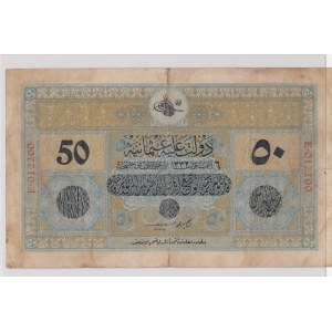 Turkey, Ottoman Empire, 50 Lira, 1916, FINE, p93