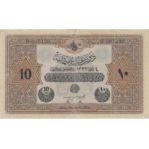 Turkey, Ottoman Empire, 10 Lira, 1917, FINE, p101