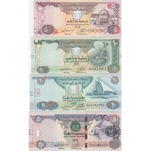 United Arab Emirates, 5-10-20-50 Dirhams, UNC, (Total 4 banknotes)