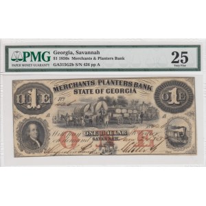 Confederate States of America, 1 Dollar, 1850s, VF,