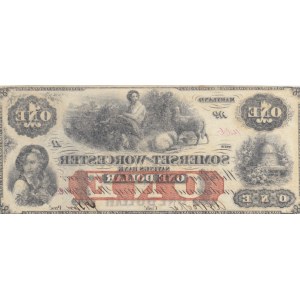 Confederate States of America, 1 Dollar , 1862, UNC,