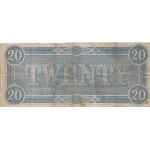 Confederate States of America, 20 Dollars, 1864, VF, p69