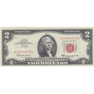 United States of America, 2 Dollars, 1963, UNC (-), p382a