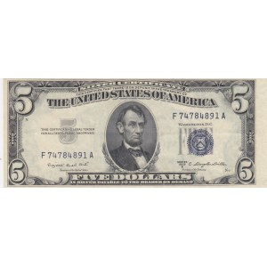 United States of America, 5 Dollars, 1953, XF, p417b