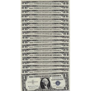 United States of America, 1 Dollar , 1957, UNC, (Total 24 consecutive banknotes)