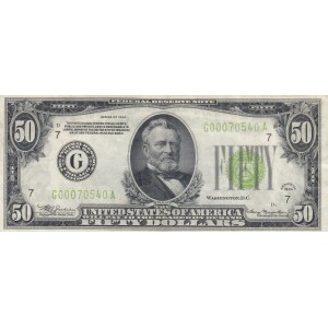United States of America, 50 Dollars, 1934, VF (+), p432L