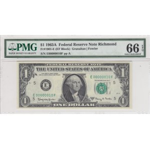 United States of America, 1 Dollar , 1963, UNC, p443b