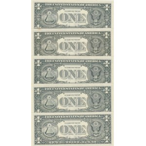 United States of America, 1 Dollar , 1988, UNC, p480b, ( Total 5 banknotes )
