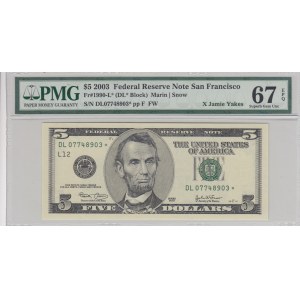 United States of America, 5 Dollars, 2003, UNC, p517