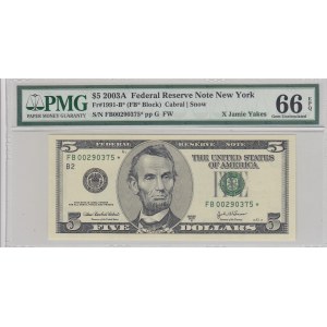 United States of America, 5 Dollars, 2003, UNC, p517