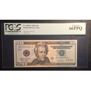 United States of America, 20 Dollars, 2004, UNC, p521a