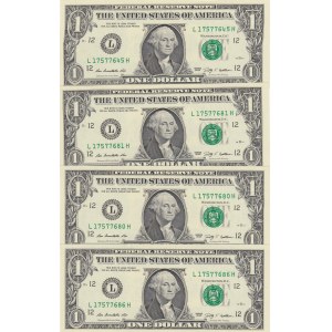 United States of America, 1 Dollar, 2009, UNC, p530, (Total 4 banknotes)