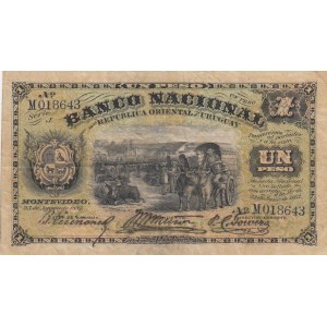 Uruguay, 1 Peso, 1887, XF, pA90