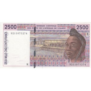 West African States, 2.500 Francs, 1992, XF, p712Ka