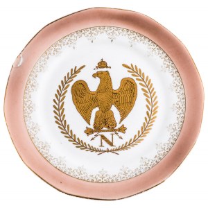 Dekoracyjna patera ze złoconym napoleońskim orłem