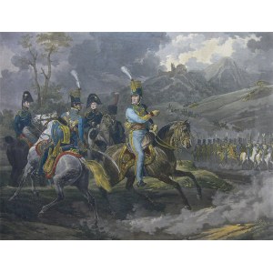 Jean Pierre Marie Jazet (1788–1871), Książę Orleanu przyjmuje paradę huzarów