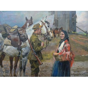 Wojciech Kossak (1856 Paryż - 1942 Kraków), Spotkanie przy młynie, 1927 r.