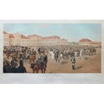 Jan Rosen (1854 Warszawa-1936 tamże), Przegląd Kawaleryi przed Wielkim Księciem Konstantym na Placu Saskim w Warszawie, 1889 r.