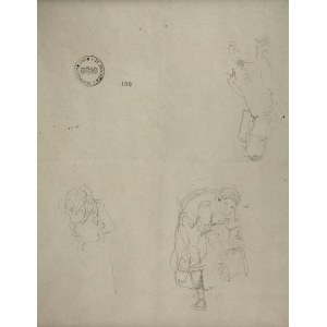 Jacek Malczewski (1854-1929), Szkice postaci kobiety: pochylającej się, niosącej ciężar na ramieniu