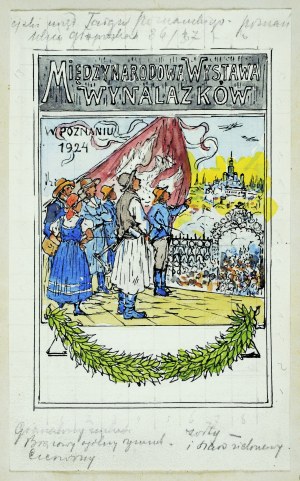 Tadeusz Rybkowski (1848-1926), Projekt plakatu „Międzynarodowa Wystawa Wynalazków w Poznaniu 1924”, 1924