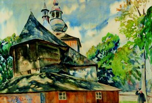 Julian Fałat (1853-1929), Kościół w Mikuszowicach, 1913