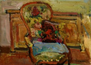 Zygmunt Schreter (1886-1977), Kwiaty na krześle