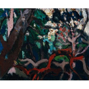Kazimierz Podsadecki (1904 - 1970), Pejzaż z drzewami, 1969?
