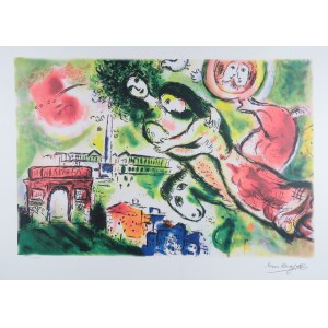 Marc Chagall (1887-1985) - Według, Zakochani nad miastem